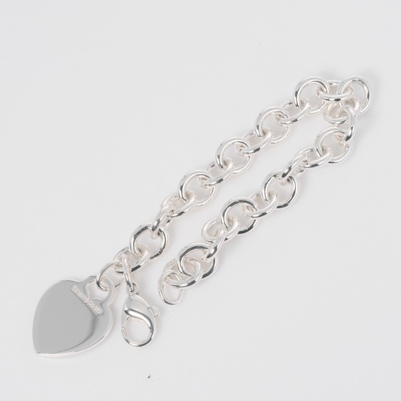 TIFFANY Return Toe Heart Tag Bracelet Silver 925 &Co. Women's - Picture 5 of 5